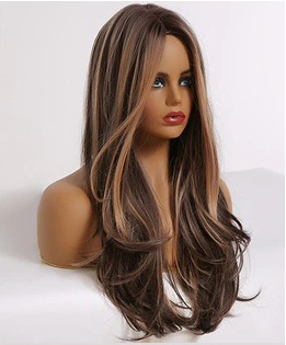 Caramel Highlights Long Wig