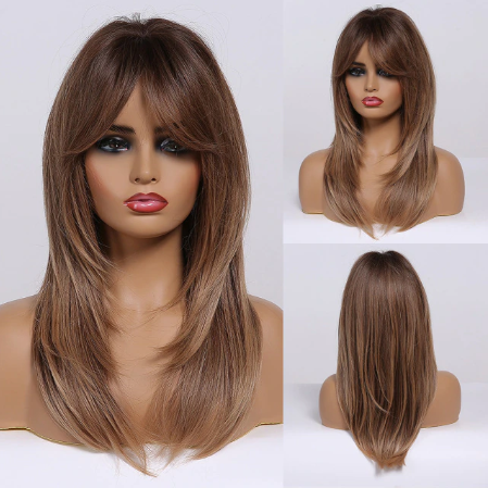 Caramel Brown Layered Wig