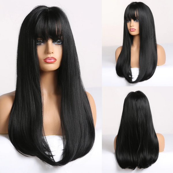 Long black with bangs